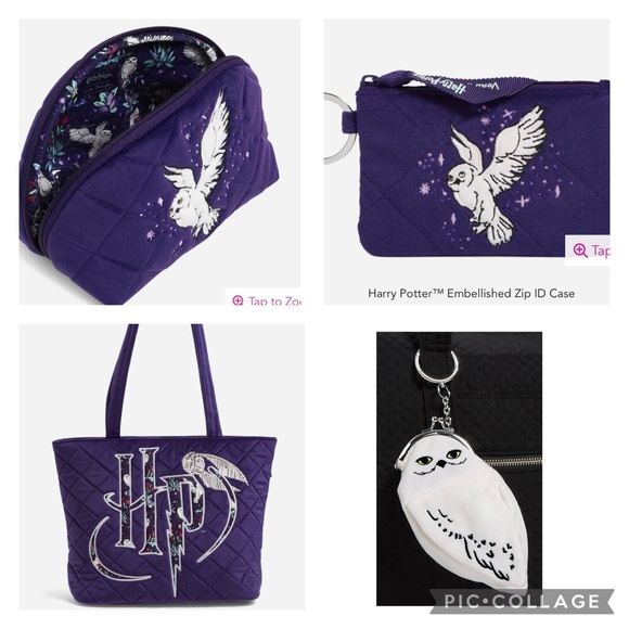 NWT 4 PIECE Forbidden Forest Vera Bradley Harry Potter in Velvet! Bonus item.